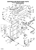 CONTROLS AND REAR PANEL PARTS Diagram and Parts List for LSQ9659PG0  Whirlpool Washer