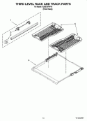 THIRD LEVEL RACK AND TRACK PARTS Diagram and Parts List for KUDE70FVPA1  KitchenAid Dishwasher