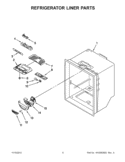 REFRIGERATOR LINER PARTS Diagram and Parts List for KBLS19KTMS3  KitchenAid Refrigerator
