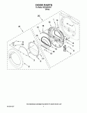 DOOR PARTS Diagram and Parts List for WED9050XW1  Whirlpool Dryer