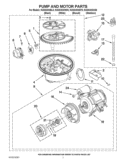 PUMP, WASHARM AND MOTOR PARTS Diagram and Parts List for KUDC10FXSS1  KitchenAid Dishwasher