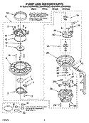 PUMP AND MOTOR PARTS Diagram and Parts List for DU915PWSS0  Whirlpool Dishwasher