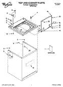 TOP AND CABINET PARTS Diagram and Parts List for 3RLSQ8033RW2  Whirlpool Washer