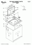TOP AND CABINET PARTS Diagram and Parts List for 3RGSC9400SL1  Whirlpool Washer