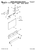 DOOR AND PANEL PARTS Diagram and Parts List for DU1055XTPS3  Whirlpool Dishwasher