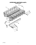 UPPER RACK AND TRACK Diagram and Parts List for KUDI22GT3  KitchenAid Dishwasher