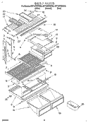 SHELF Diagram and Parts List for 8ET18ZKXBG00  Whirlpool Refrigerator