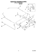 COOKTOP BURNER PARTS Diagram and Parts List for KDRS807SSS01  KitchenAid Range