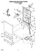 DOOR AND TOE PANEL PARTS Diagram and Parts List for DU018DWLB1  Whirlpool Dishwasher