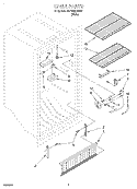 LINER Diagram and Parts List for EV150NXGW01  Whirlpool Freezer