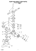 PUMP AND SPRAY ARM PARTS Diagram and Parts List for DU890SWLU0  Whirlpool Dishwasher