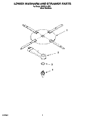 LOWER WASHARM AND STRAINER PARTS Diagram and Parts List for KUDK01ILBS2  KitchenAid Dishwasher