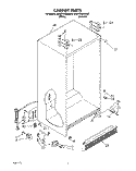 CABINET Diagram and Parts List for 8ED27DQXAN03  Whirlpool Refrigerator
