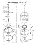 AGITATOR, BASKET AND TUB Diagram and Parts List for LA6888XTG1  Whirlpool Washer