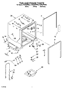 TUB AND FRAME PARTS Diagram and Parts List for KUDI02FRWH3  KitchenAid Dishwasher