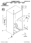 CABINET PARTS Diagram and Parts List for RT12VKYKT00  Roper Refrigerator
