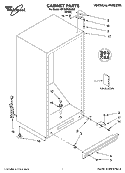 CABINET PARTS Diagram and Parts List for EV150FXKQ03  Whirlpool Freezer