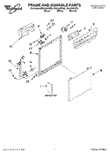 FRAME AND CONSOLE, LITERATURE Diagram and Parts List for DUL200PKB0  Whirlpool Dishwasher