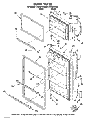 DOOR PARTS Diagram and Parts List for CTB1401VRW00  Whirlpool Refrigerator
