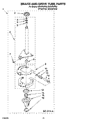 BRAKE AND DRIVE TUBE PARTS Diagram and Parts List for GSX9750PW0  Whirlpool Washer