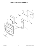 LOWER OVEN DOOR PARTS Diagram and Parts List for KEBS209BSP00  KitchenAid Wall Oven