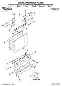 DOOR AND PANEL PARTS Diagram and Parts List for GU2700XTSY0  Whirlpool Dishwasher