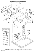 TOP AND CONSOLE PARTS Diagram and Parts List for HED4400TQ0  Magic Chef Dryer