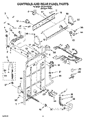 CONTROLS AND REAR PANEL PARTS Diagram and Parts List for 7MLBR4121PQ0  Whirlpool Washer