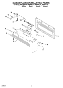 CABINET AND INSTALLATION PARTS Diagram and Parts List for MH8150XJZ1  Whirlpool Microwave