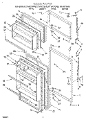 DOOR Diagram and Parts List for RT14DKYGW02  Roper Refrigerator
