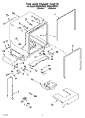 TUB AND FRAME PARTS Diagram and Parts List for KUDS01VMMT5  KitchenAid Dishwasher