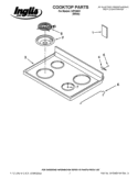 COOKTOP PARTS Diagram and Parts List for IVP33801  Inglis Range