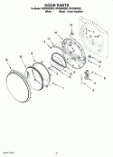 DOOR PARTS, OPTIONAL PARTS (NOT INCLUDED) Diagram and Parts List for WGD8300SW2  Whirlpool Dryer