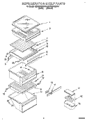 REFRIGERATOR SHELF Diagram and Parts List for 8ED22DQXBN01  Whirlpool Refrigerator