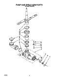 PUMP AND SPRAY ARM Diagram and Parts List for WU3006X5  Roper Dishwasher