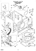 CABINET Diagram and Parts List for LGR5634DQ1  Whirlpool Dryer