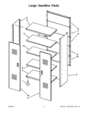 LARGE GEARBOX PARTS Diagram and Parts List for GALG36KDYG00  Whirlpool Cabinet
