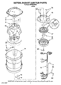 MOTOR, BASKET AND TUB PARTS Diagram and Parts List for MTW6500TQ0  Whirlpool Washer
