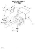 OVEN CAVITY PARTS Diagram and Parts List for MT1145SLB1  Whirlpool Microwave
