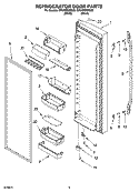 REFRIGERATOR DOOR PARTS Diagram and Parts List for GF6NFEXRQ00  Whirlpool Refrigerator