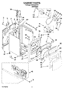 CABINET PARTS Diagram and Parts List for WGD6600VW0  Whirlpool Dryer