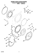 DOOR AND LATCH PARTS Diagram and Parts List for KHWS02RWH3  KitchenAid Washer