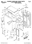 CABINET LINER AND DOOR PARTS Diagram and Parts List for GI15NFRTB1  Whirlpool Ice Maker