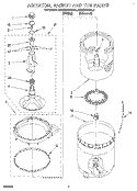 AGITATOR, BASKET AND TUB Diagram and Parts List for KAWE470BAL0  KitchenAid Washer