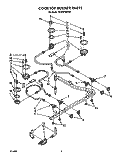 COOKTOP BURNER Diagram and Parts List for SF385PEWW0  Whirlpool Range