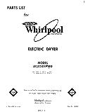 SECTION Diagram and Parts List for LE5530XPW0  Whirlpool Dryer