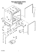 TUB AND FRAME PARTS Diagram and Parts List for KUDP02FSPA4  KitchenAid Dishwasher