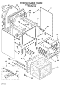 OVEN CHASSIS PARTS Diagram and Parts List for GJSP84902  Whirlpool Range