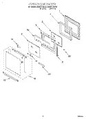 OVEN DOOR Diagram and Parts List for KEMI371GBL0  KitchenAid Microwave Oven Combo
