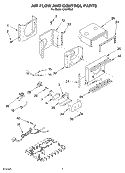 AIR FLOW AND CONTROL Diagram and Parts List for CA6WML0  Roper Air Conditioner